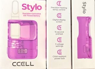 CCELL Stylo pink finish, button and side detail — thumbnail